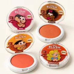 Kit Blush Turma da Mônica 4 Cores Meu Blush Mônica Milena Magali Carminha Fru Fru Infantil