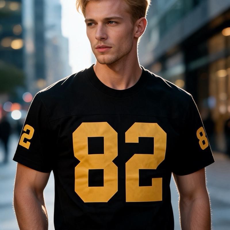 Camiseta Masculina Football 82 Oversized 100% Algodão 30.1 Premium Preto — imagem 2 de 2