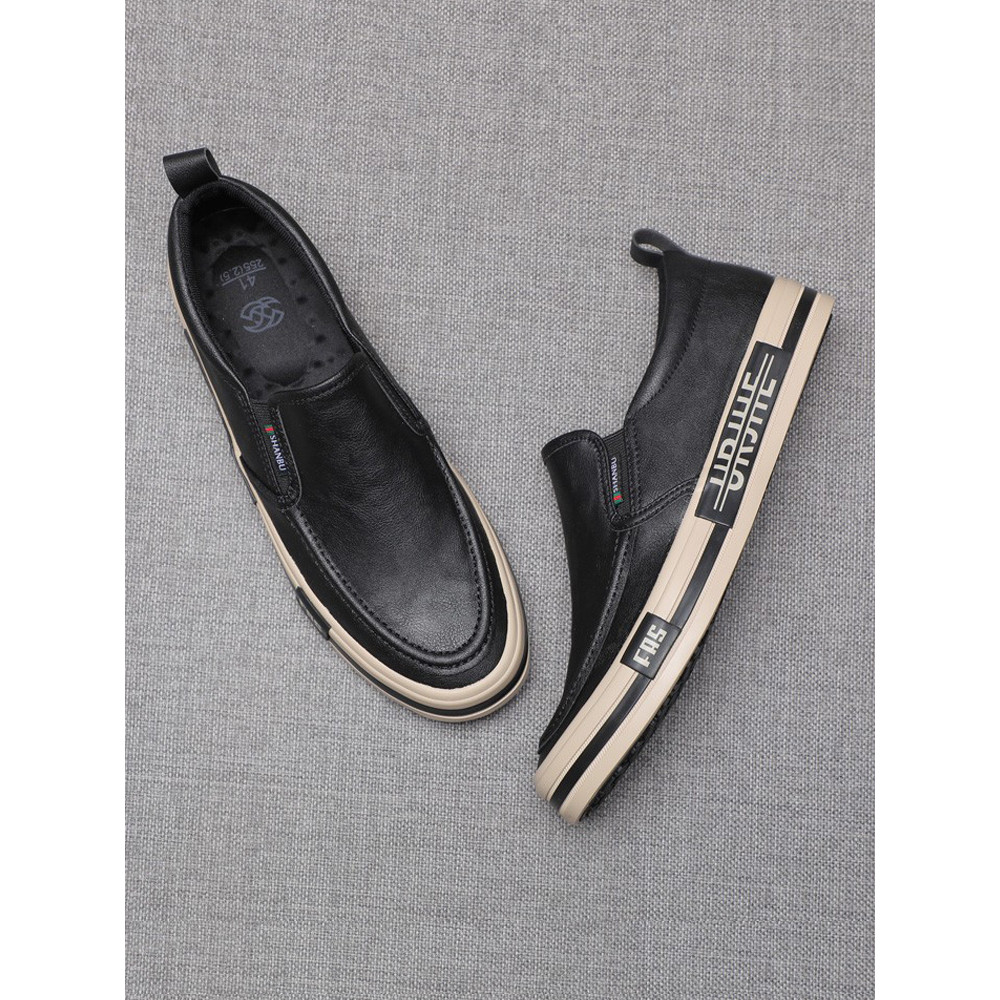 2024 novo estilo sapatos masculinos outono na moda sapatos de couro masculino deslizamento-em sapatos casuais tênis masc