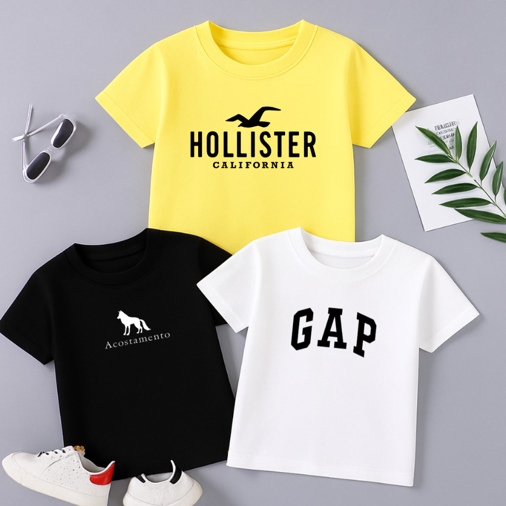 Kit 3 Camisetas Infantil Masculina Estampadas Modernas em 100% Algodão Premium