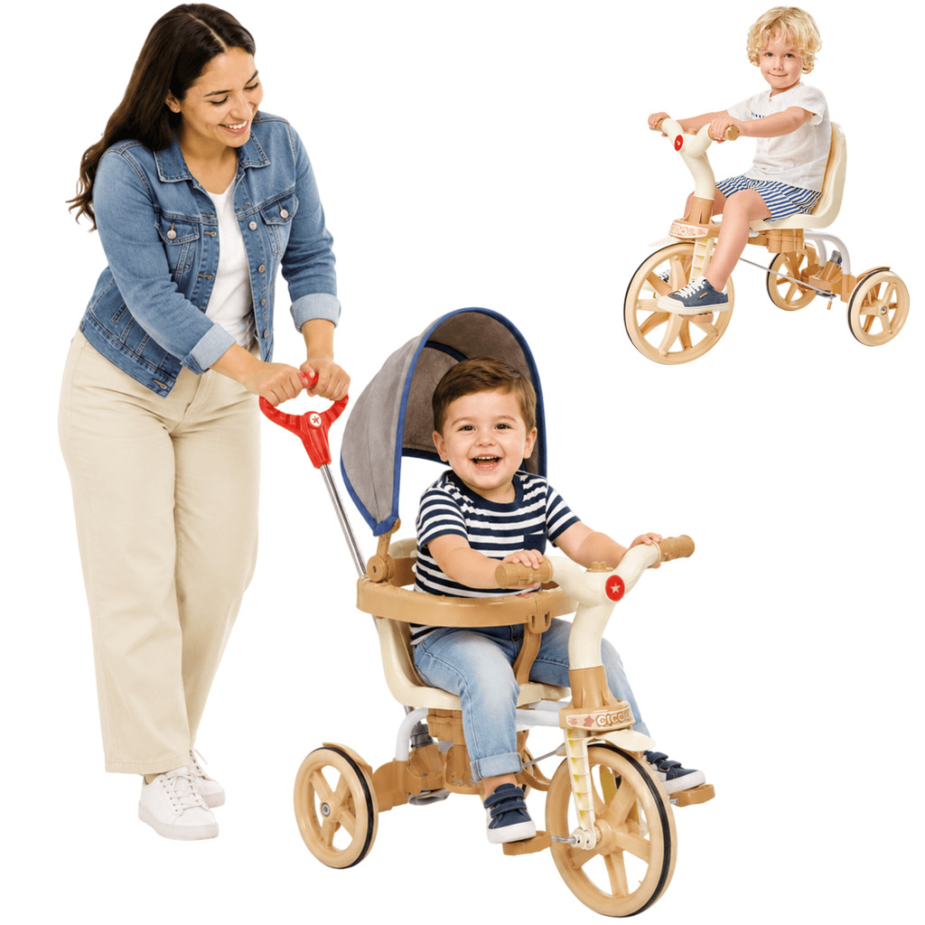 Triciclo Ciclito 2 em 1 Calesita com Pedal e Empurrador Classic