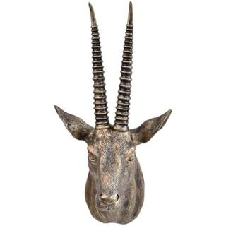 JIALINXIA Escultura De Decoração De Parede Com Cabeça De Antílope Falsa De 17.7 Polegadas-Platina Animal Vintage Montage