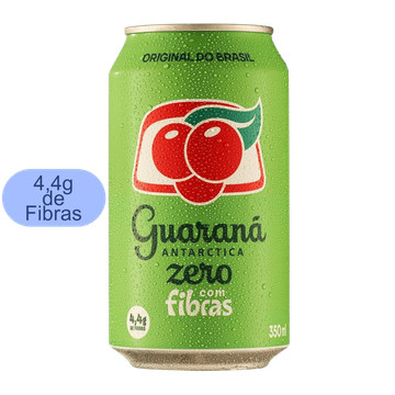 Refrigerante Antarctica Guaraná Zero com fibras 350ml
