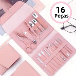 Kit 16 Pçs Cortador De Unhas Pedicure Tesoura Prego Conjunto De Ferramentas Em Aço Inoxidável Com Bolsa Dob