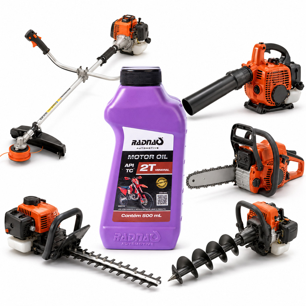 Óleo Lubrificante 2T API TC Mineral Radnaq 500ml MOTOSSERA ROSSADEIRA