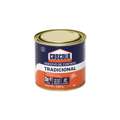 Cascola Tradicional sem Toluol, Cola de Contato, 1x195g