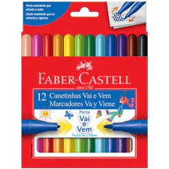 Caneta hidrográfica Vai e Vem 12 cores 150112VVZF\555412 Faber-Castell