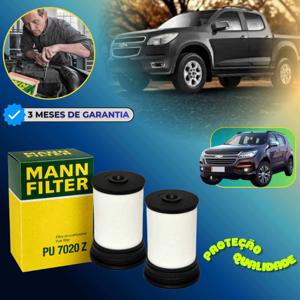 Kit 2 Filtros De Combustivel Gm S10 Trailblazer 2.8 16v Diesel 2012 A 2023 Mann Filter PU7020Z