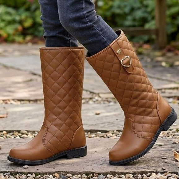 Bota Infantil Menina Confortável Frio Cano Alto Coturno Feminina Promoção Lançamento Compre Já