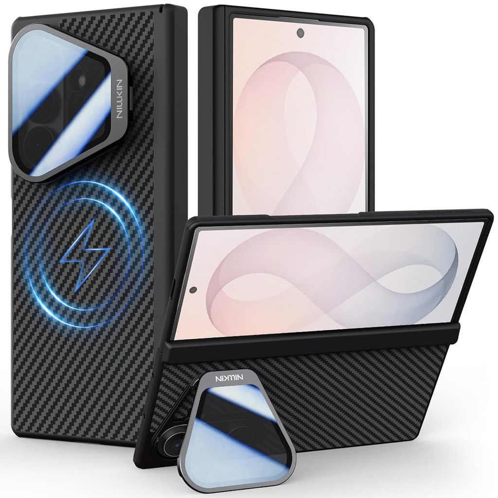 Nillkin Para Samsung Galaxy Z Fold 8 Ultra Caso De Fibra Carbono Magnética Com C