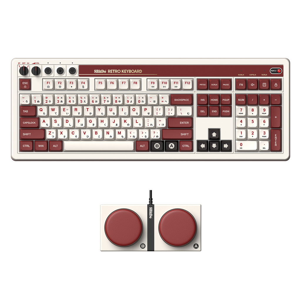 Teclado Mecânico 8BitDo Retro 87 , Para Jogos BT/2.4G/USB-C Hot Swappable 87 Tec