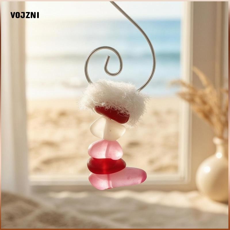 [vojzni] Ornamento De Vidro Do Mar Empilhado , Pingente Decorativo Festivo , Decoração Suspensa Com Destaque Branco Maci