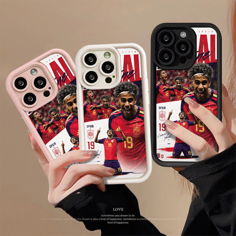 Softcase silicone Anti-impacto Camisa Vermelha Colagem Da Equipe De Futebol Para iPhone xr 11 12 13 14 15 16 17 PRO MAX 