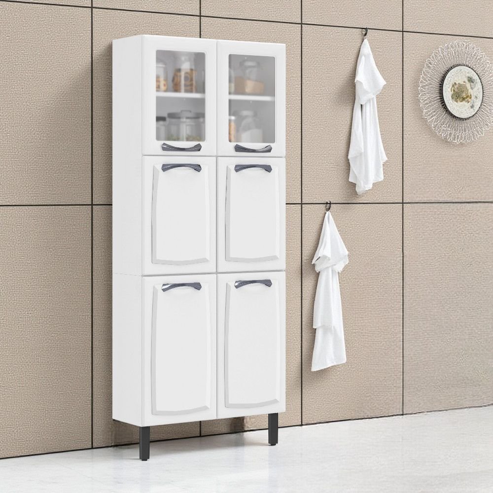Paneleiro em Aço 6 Portas 80cm New Premium Itatiaia Branco Branco