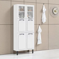 Paneleiro em Aço 6 Portas 80cm New Premium Itatiaia Branco Branco