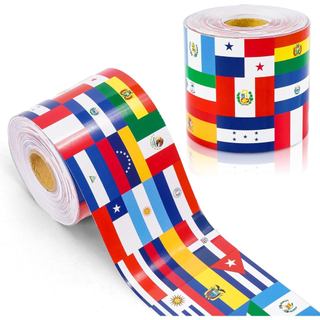 FYSUIMU 65,6 Pés Borda Decorativa Recortada para Painel de Avisos do Mês da Herança Hispânica, Bandeira Latino-Americana