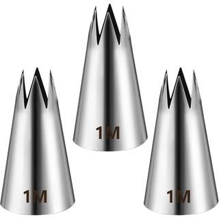 3 peças de bicos de confeitar grandes de 1M, bico de confeitar de aço inoxidável de 1M, bico de confeitaria para decoraç