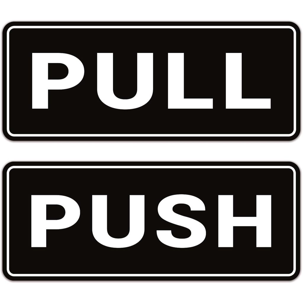 Sinal Adesivo Push Pull, Pacote com 6 Sinais Push Pull para Portas de Vidro e Outras Portas Laterais, Adesivo Push Pull 