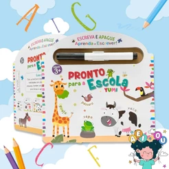 Livro Educativo Atividades Infantil Caneta Magica Apagável - Pronto Para a Escola Aprenda a Escrever