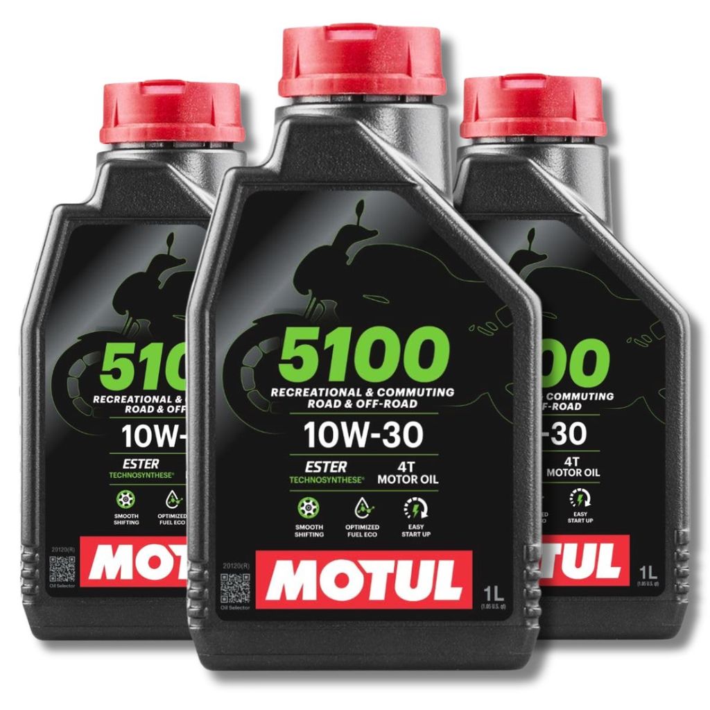 KIT ÓLEOS 3X MOTUL 5100 10W30 4T 1L cb500 Cb500x cb500f cbr500r cb 600f hornet cb 650 cbr 650 transalp 700 750