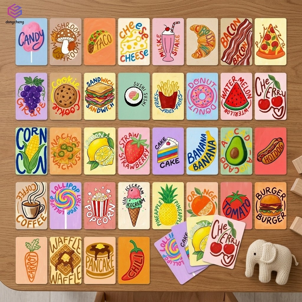 36 Unidades De Cartões Flash Educativos Para Crianças , Comida , Frutas , Sobremesa , Bebida , Brinquedos De Aprendizage