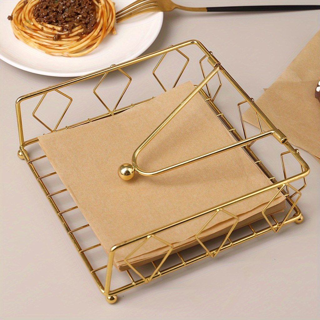 1pc suporte de tecido de Metal de grade de diamante, Rack organizador de guardanapo Vertical de mesa de restaurante de c