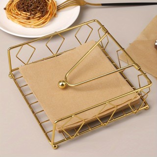 1pc suporte de tecido de Metal de grade de diamante, Rack organizador de guardanapo Vertical de mesa de restaurante de c