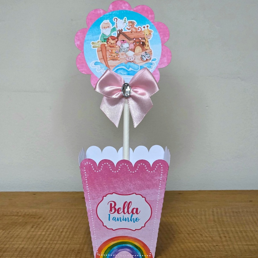 Cachepô  Centro de Mesa ARCA DE NOÉ MENINA Lembrancinhas para Festa Lembrancinhas personalizadas Festa Infantil
