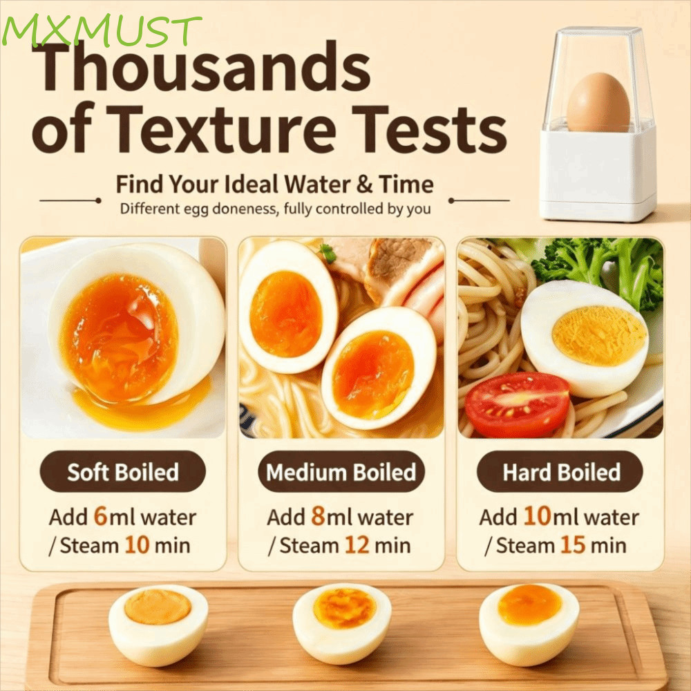 MXMUST Egg Steamer , MINI Fogão De Ovos A Vapor De Ovo Único , Automático Com Design Destacável