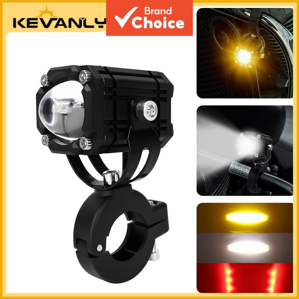 KEVANLY 1 unidade Mini holofote de motocicleta luz auxiliar LED tricolor projetor para motocicletas