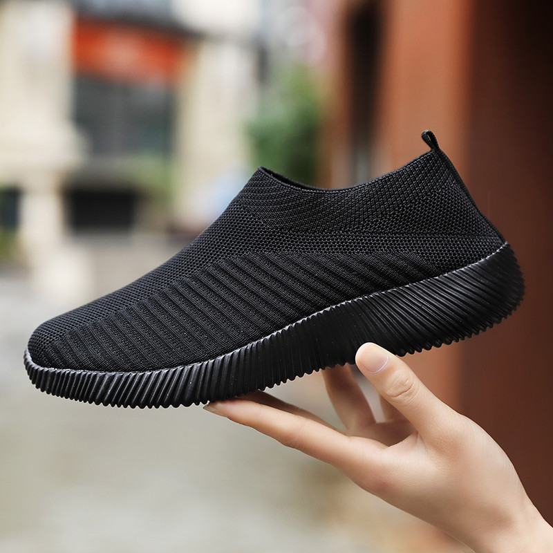 Tênis Slip-On Masculinos de Tecido Elástico, Sola Leve e Macia, Calçado Casual para Caminhada