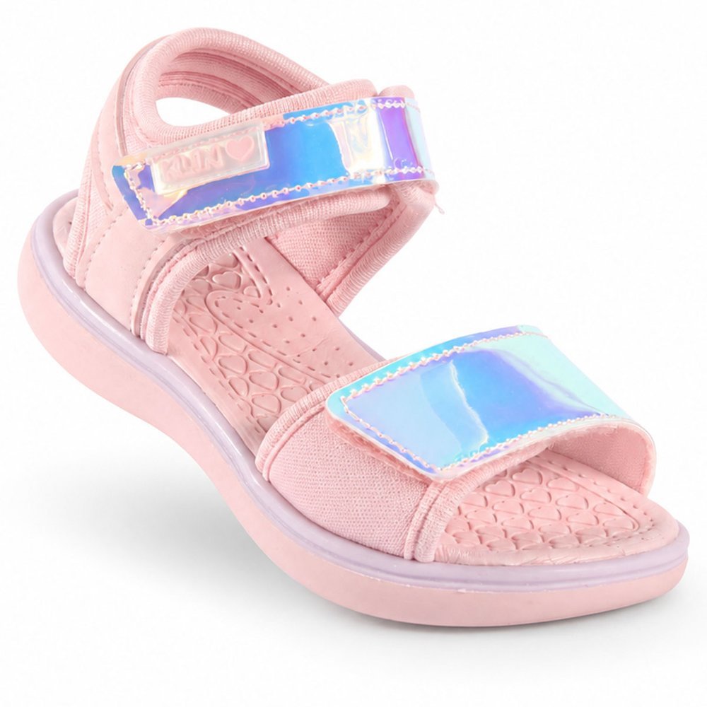 Sandália Papete Infantil Menina Klin Jujuba Anatômica com Fecho em Velcro e Detalhe Holográfico · foto 2