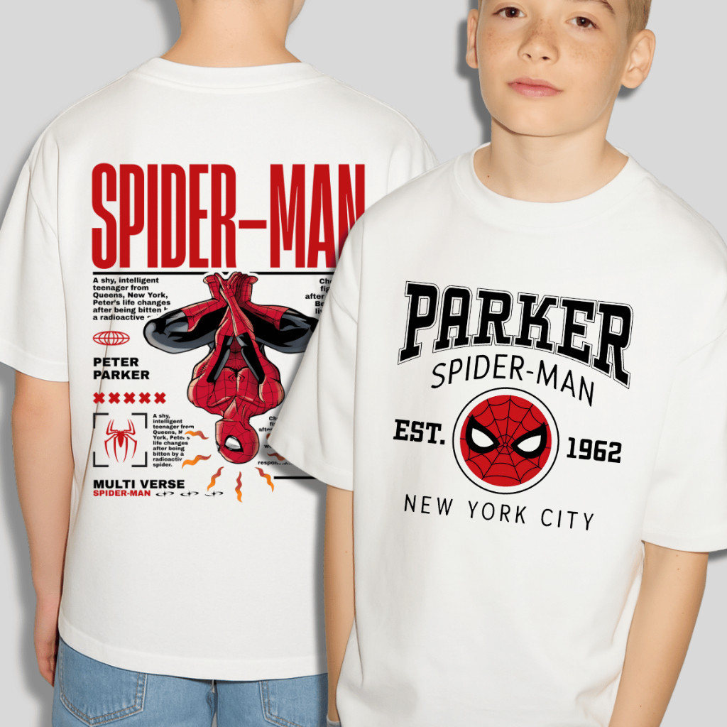 Camiseta Aranha Pe1ter P4arker Infantil 100% Algodão Masculina Premium Estampado Moda Infantil
