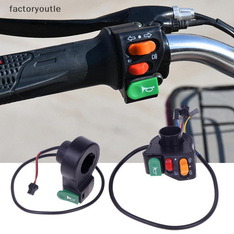 FAR 3 Em 1 Bicicleta Elétrica Scooter Motocicleta Lidar Com Interruptor De Plástico Farol Chifre Botão Sinal De Volta E-