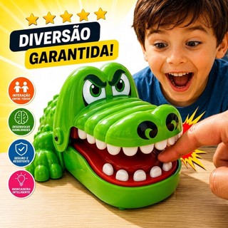 Jogo Jacaré Morde Dedo Crocodilo Dentista Brinquedo Infantil Interativo Divertido De Mesa Crianças Não Usa Pilha