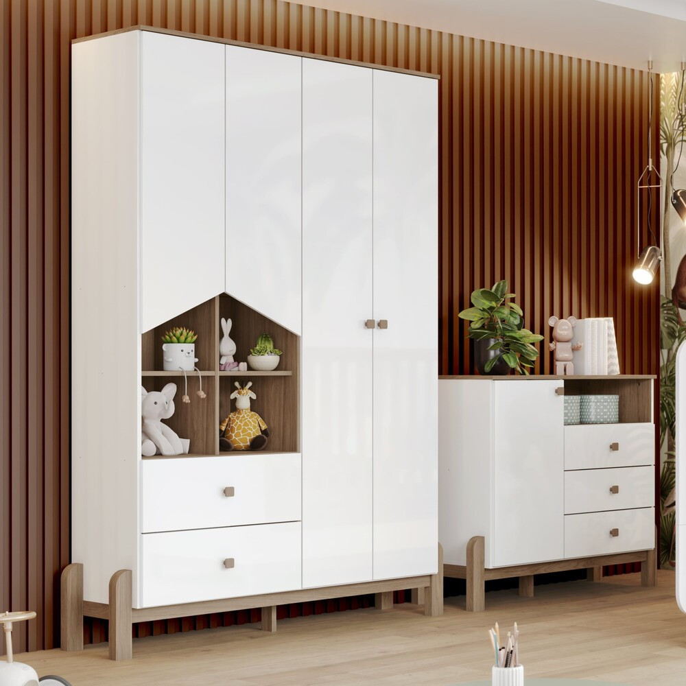 Quarto De Bebê Com Guarda Roupas Cômoda Yuri Henn