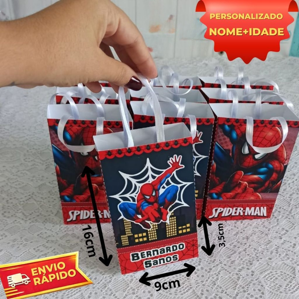 10 Sacolinhas Personalizadas Escolha seu tema / Lembrancinha Festa Infantil / Sacola Surpresa