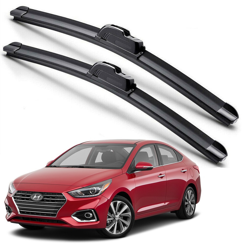 Para 2018-2022 Hyundai Accent Lâminas De Limpador De Pára-Brisa J-HOOK Silicone Híbrido
