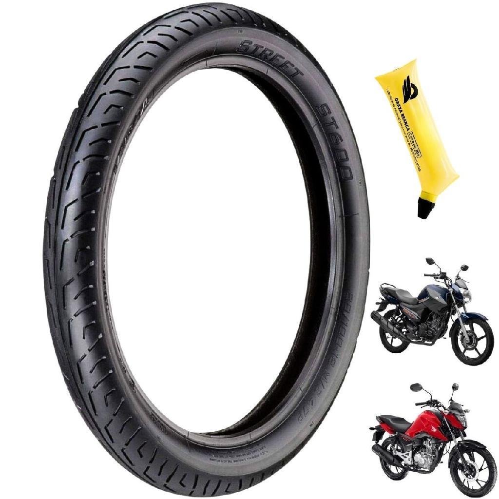Kit Pneu Vipal Original ST600 80/100-18 47P TL e Graxa Brinde Cg 150 160 Titan Fan Fazer Factor 150