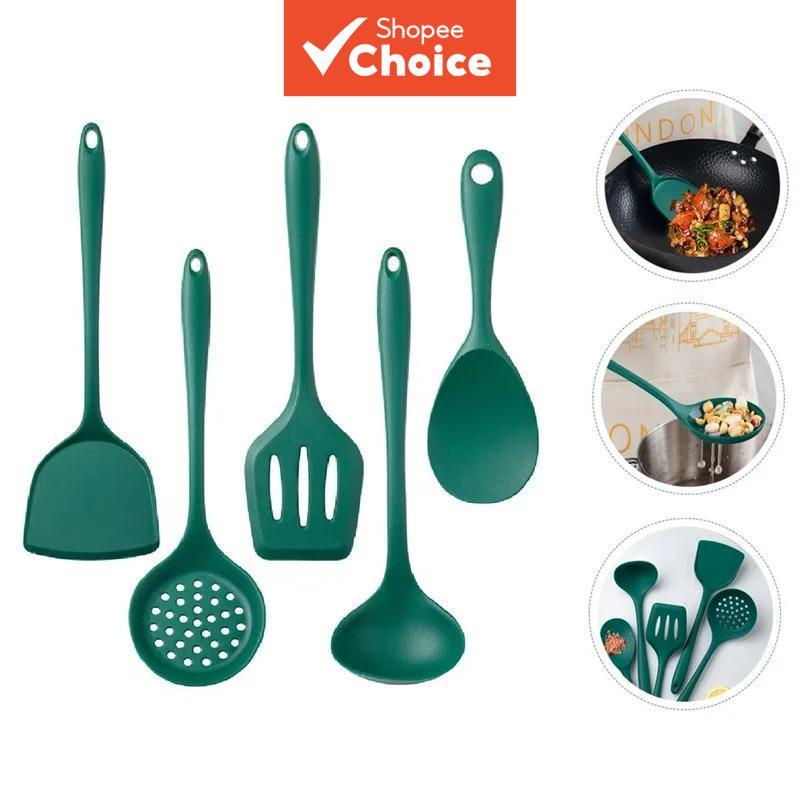 Conjunto De Utensílios De Cozinha De Silicone Resistente Ao Calor Para Cozimento Antiaderente