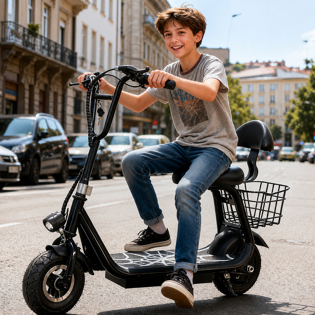 Patinete Elétrico Infantil 3 Velocidades Homem Aranha Com Bluetooth 250w 80Kg