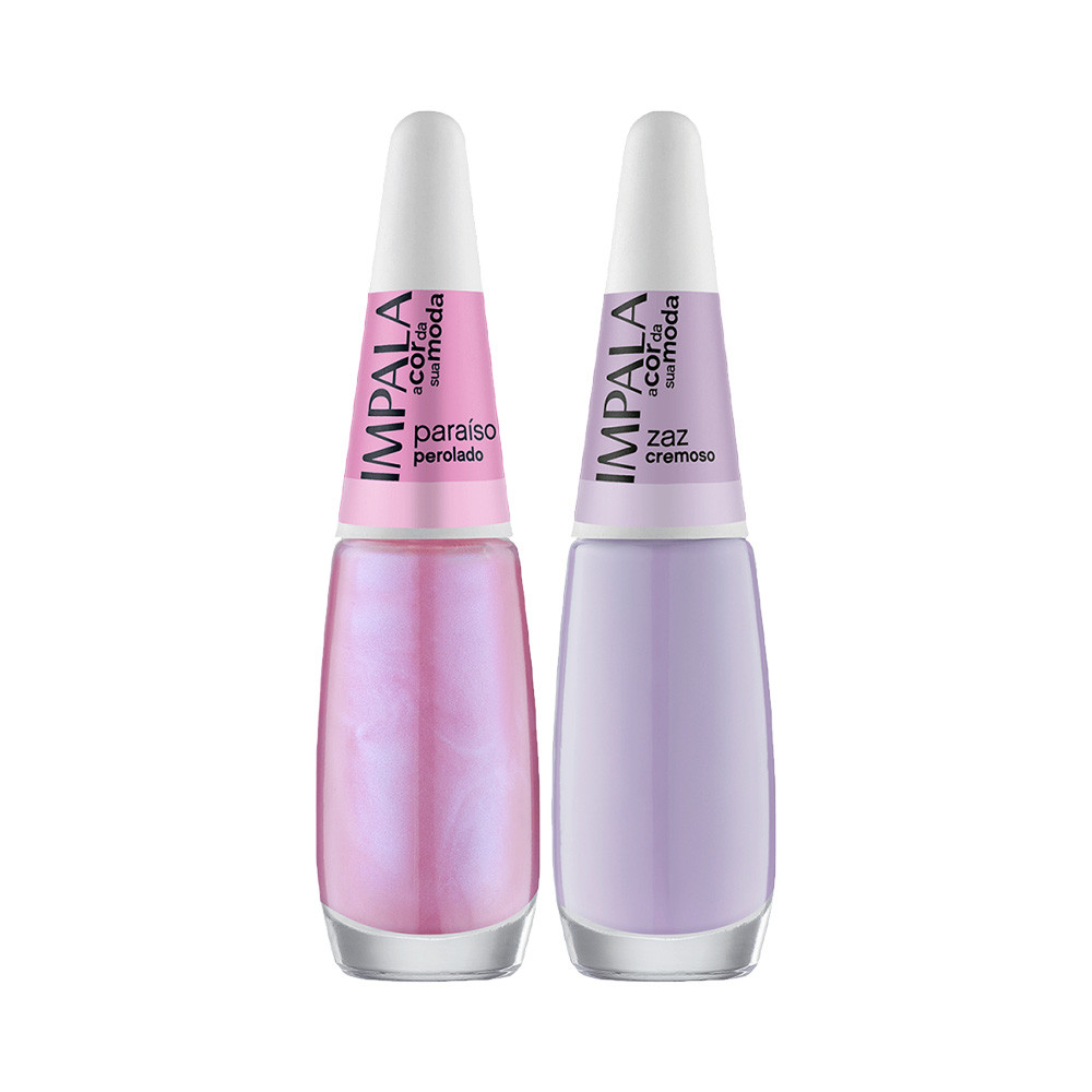 Kit 2 Esmaltes Impala Zaz Cremoso Paraíso Perolado