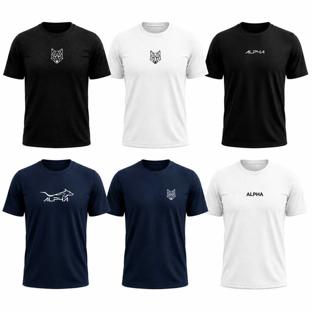 Kit 6 Camisetas Lobo Alpha Poliéster Masculina