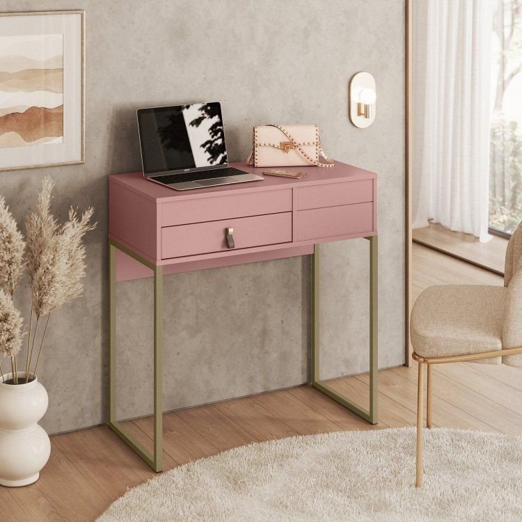 Penteadeira Industrial Lady Design Inovador Rosa/Rose Rosê