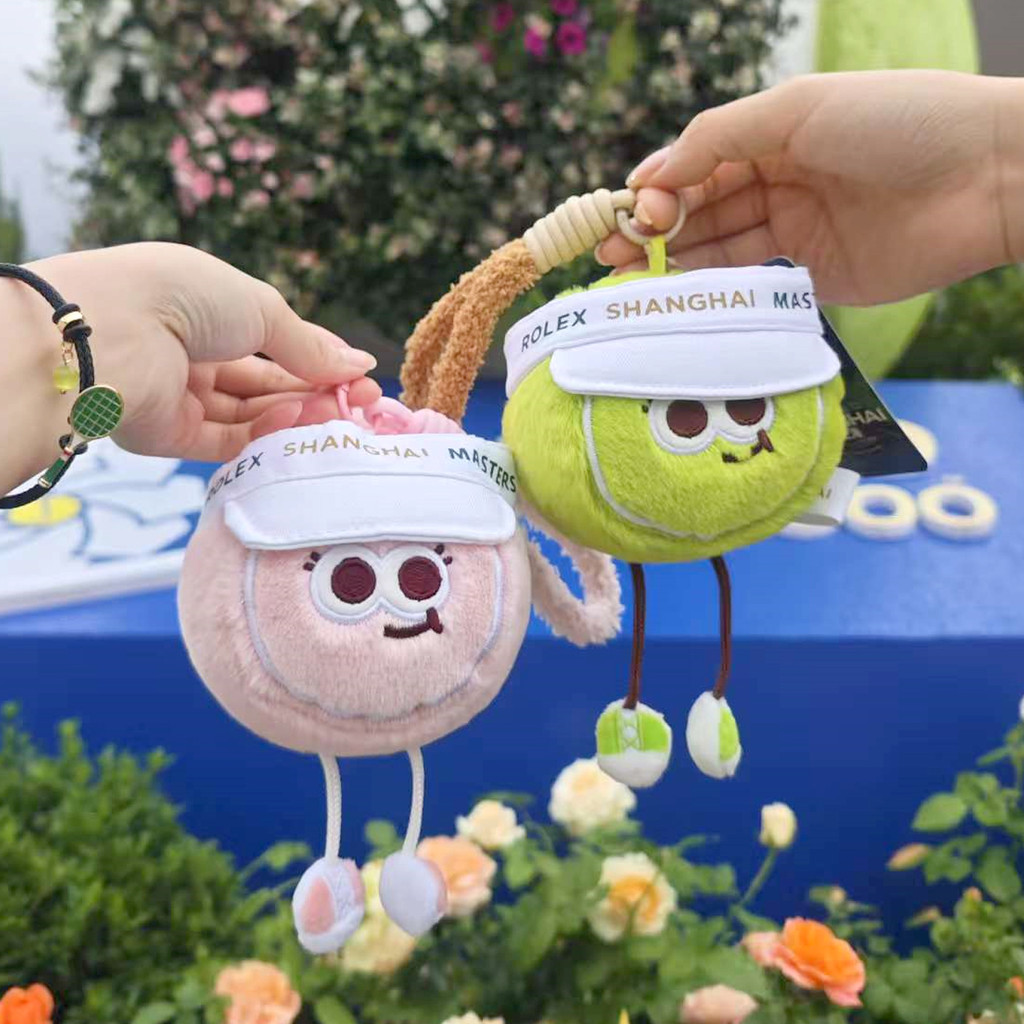 ATP Shanghai Rolex Master Tennis Boneca fofa de pelúcia Bolsa de desenho animado Pingente Casal Pingente Presente