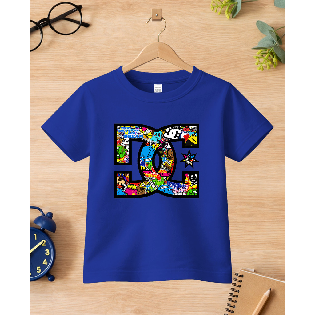Camiseta Infantil  Estampada Desenho DC Estilosa Casual em Algodão