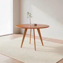 Mesa para Sala de Jantar Redonda 109cm sem Vidro Acerola Marrom/Cinamomo Redondo