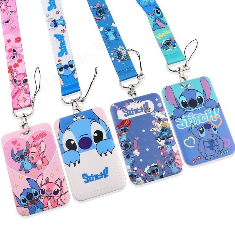 Conjunto de cordão para celular, porta-crachá de estudante, capa rígida para cartão com tampa deslizante
