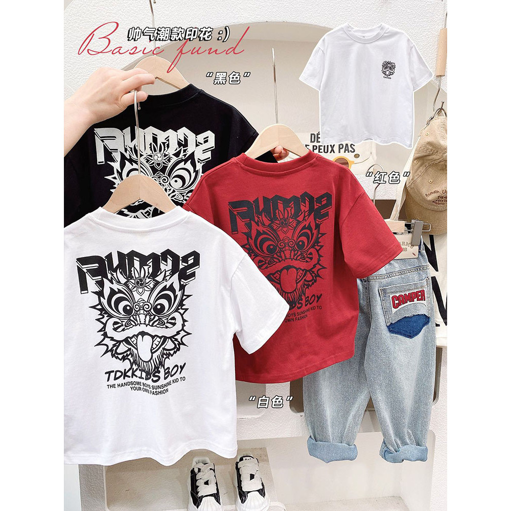 100% algodão crianças camiseta de manga curta meninos estilo coreano roupas da moda estilo chinês bebê menina roupas de 