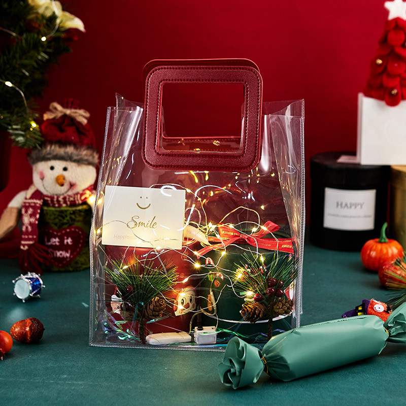 Conjunto de presente de natal sacola véspera de natal caixa de maçã saco de presente Material de embalagem Floral saco d